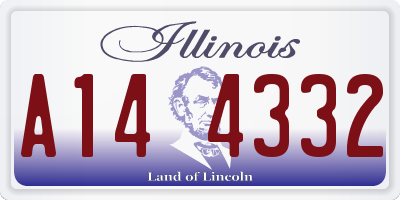 IL license plate A144332