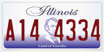 IL license plate A144334