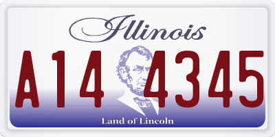 IL license plate A144345