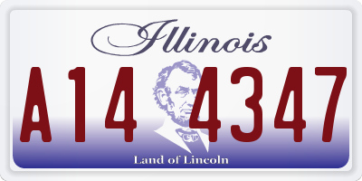 IL license plate A144347