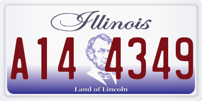 IL license plate A144349
