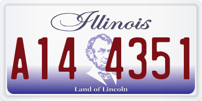 IL license plate A144351