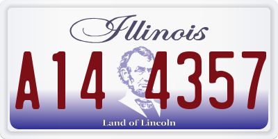 IL license plate A144357