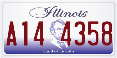 IL license plate A144358