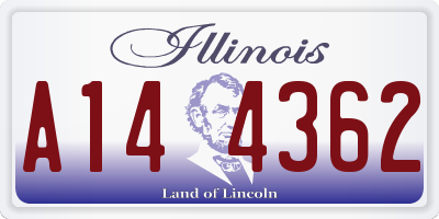 IL license plate A144362