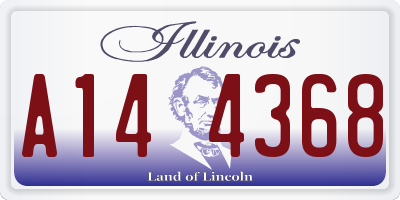 IL license plate A144368