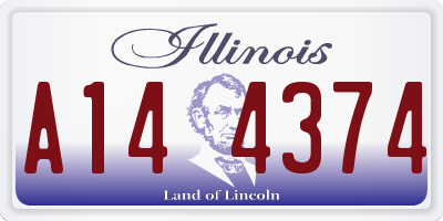 IL license plate A144374