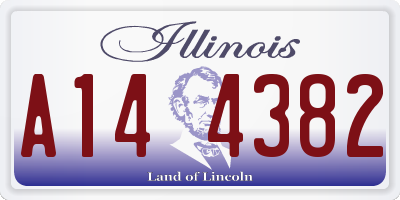IL license plate A144382
