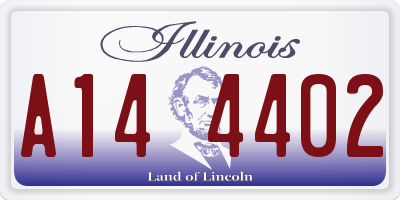 IL license plate A144402