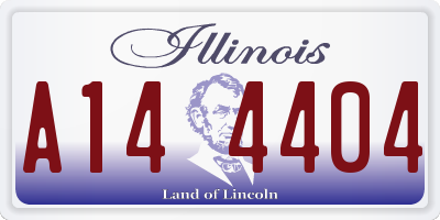IL license plate A144404