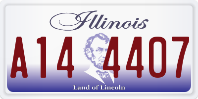 IL license plate A144407