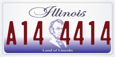 IL license plate A144414