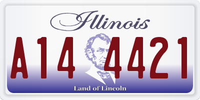 IL license plate A144421