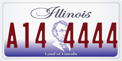 IL license plate A144444
