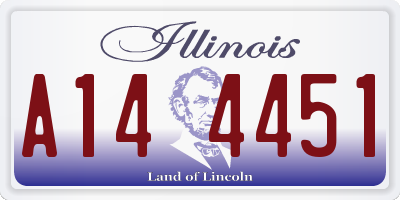 IL license plate A144451