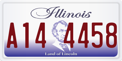 IL license plate A144458
