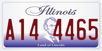 IL license plate A144465