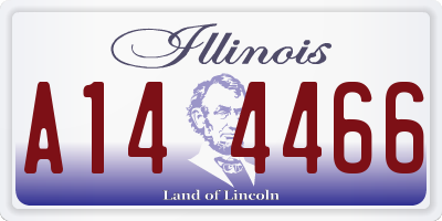 IL license plate A144466