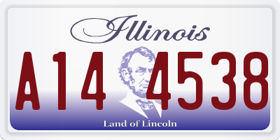 IL license plate A144538