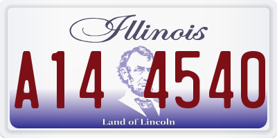 IL license plate A144540