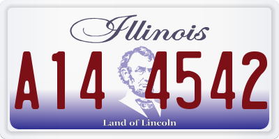 IL license plate A144542