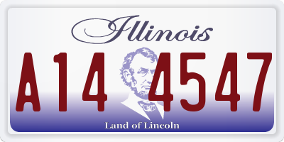 IL license plate A144547
