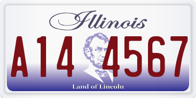 IL license plate A144567