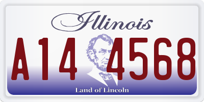 IL license plate A144568