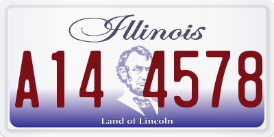 IL license plate A144578
