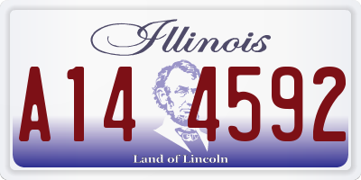 IL license plate A144592
