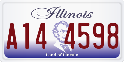 IL license plate A144598