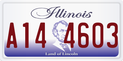 IL license plate A144603