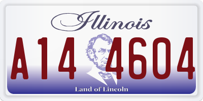 IL license plate A144604