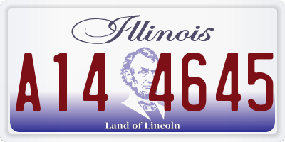 IL license plate A144645