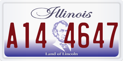 IL license plate A144647