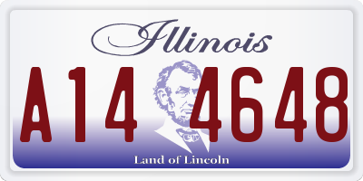 IL license plate A144648