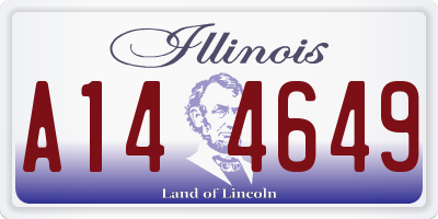 IL license plate A144649