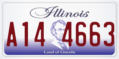 IL license plate A144663