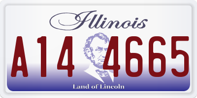 IL license plate A144665
