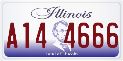 IL license plate A144666