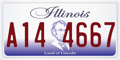 IL license plate A144667