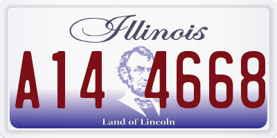 IL license plate A144668