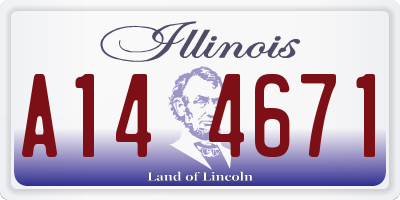 IL license plate A144671