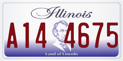 IL license plate A144675