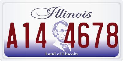 IL license plate A144678