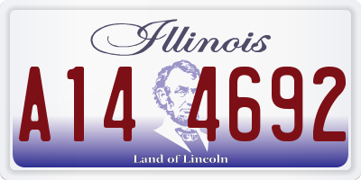 IL license plate A144692