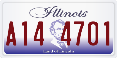 IL license plate A144701