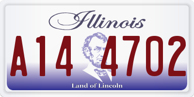 IL license plate A144702