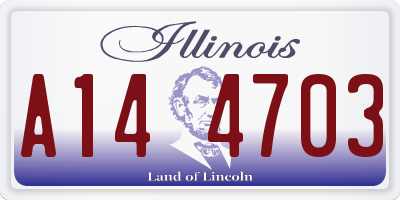 IL license plate A144703