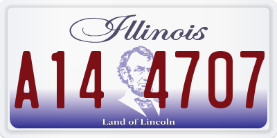 IL license plate A144707